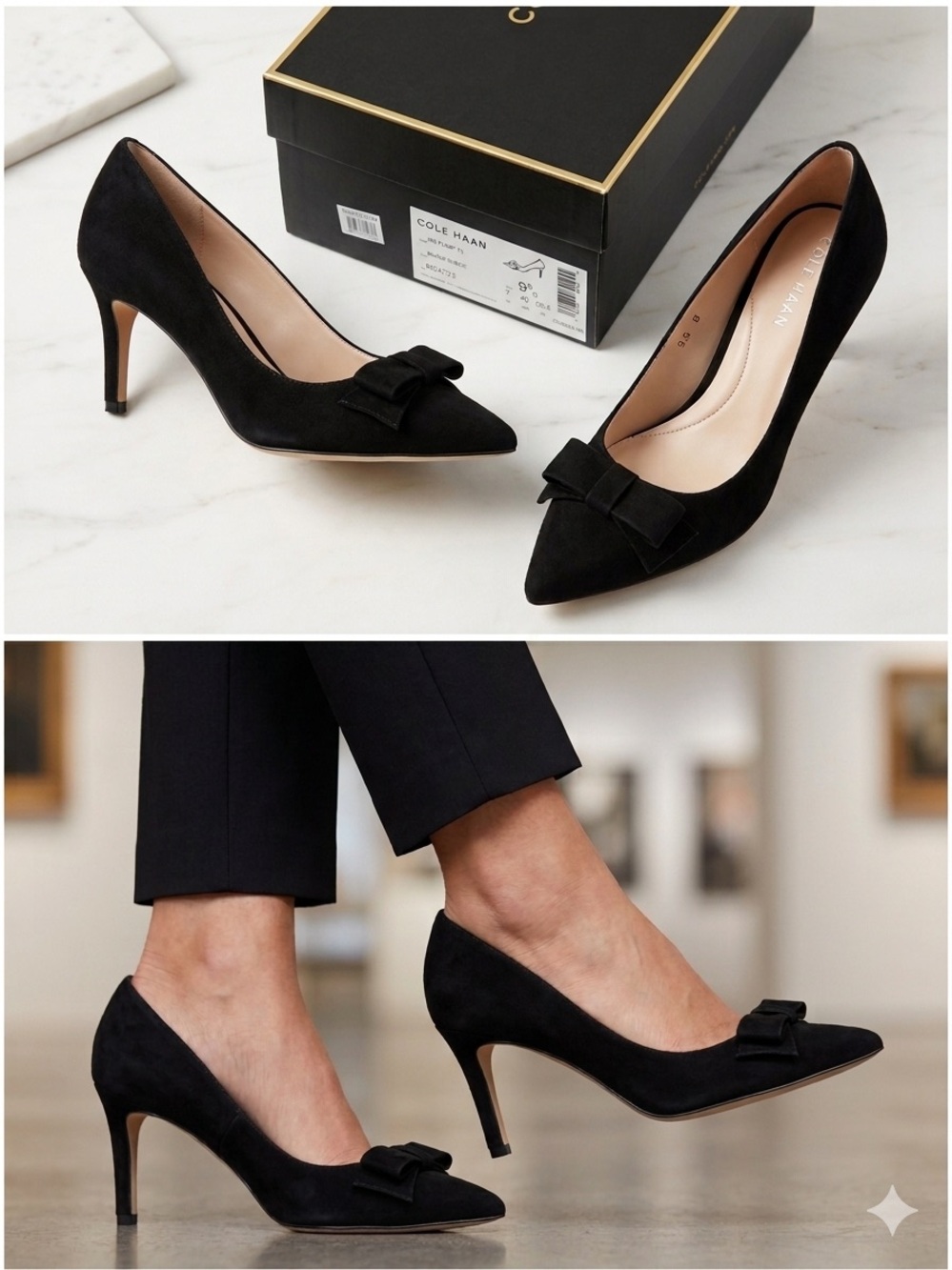 Cole Haan Black Suede Women's Pump Heels